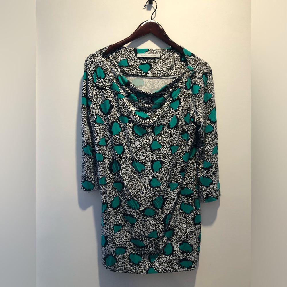 Stylish Teal and Black Patterned tunic